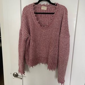 Pink chenille sweater